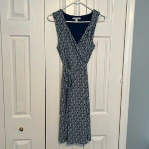 Beautiful blue printed “wrap” dress